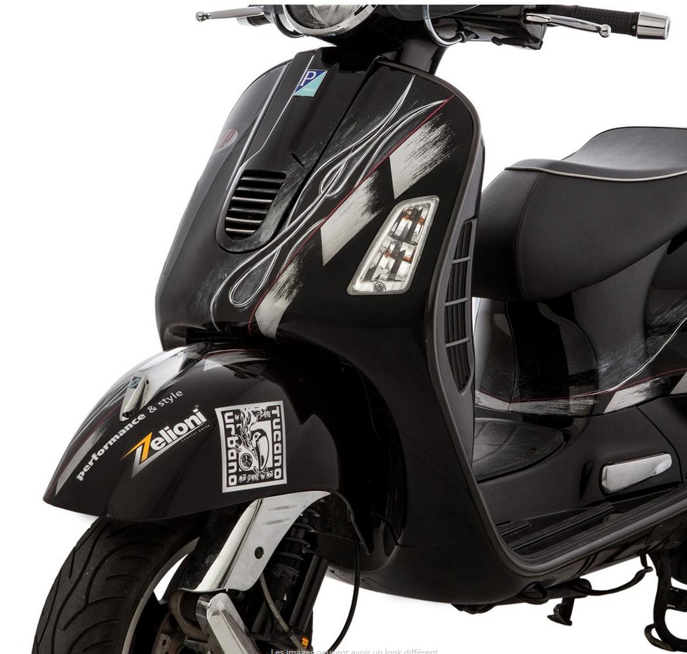 Monoschlitzrohr Beinschild, links für Vespa GTS/​GTS Super/​GTV/​GT 125-300ccm (- '19), schwarz matt