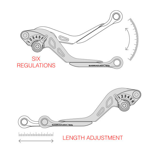 Hebelsatz für Kawasaki Versys 1000 / Z1000 / ZX6-R / ZX6-RR Ninja / ZX10-R Ninja - Barracuda