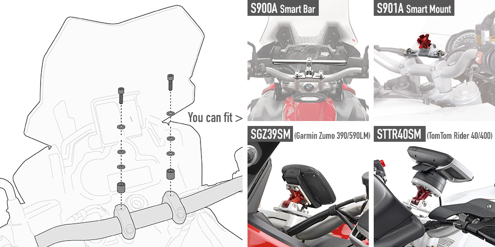 Kit für die Montage der Smart Bar für verschiedene Modelle (s. Beschreibung ) Givi