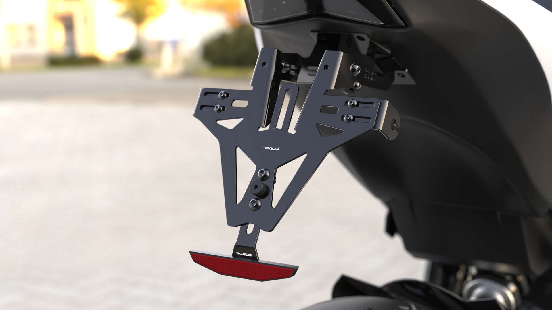 Kurzer Kennzeichenhalter inkl. Kennzeichenbeleuchtung für Aprilia RS 660 20- / Tuono 660 21-