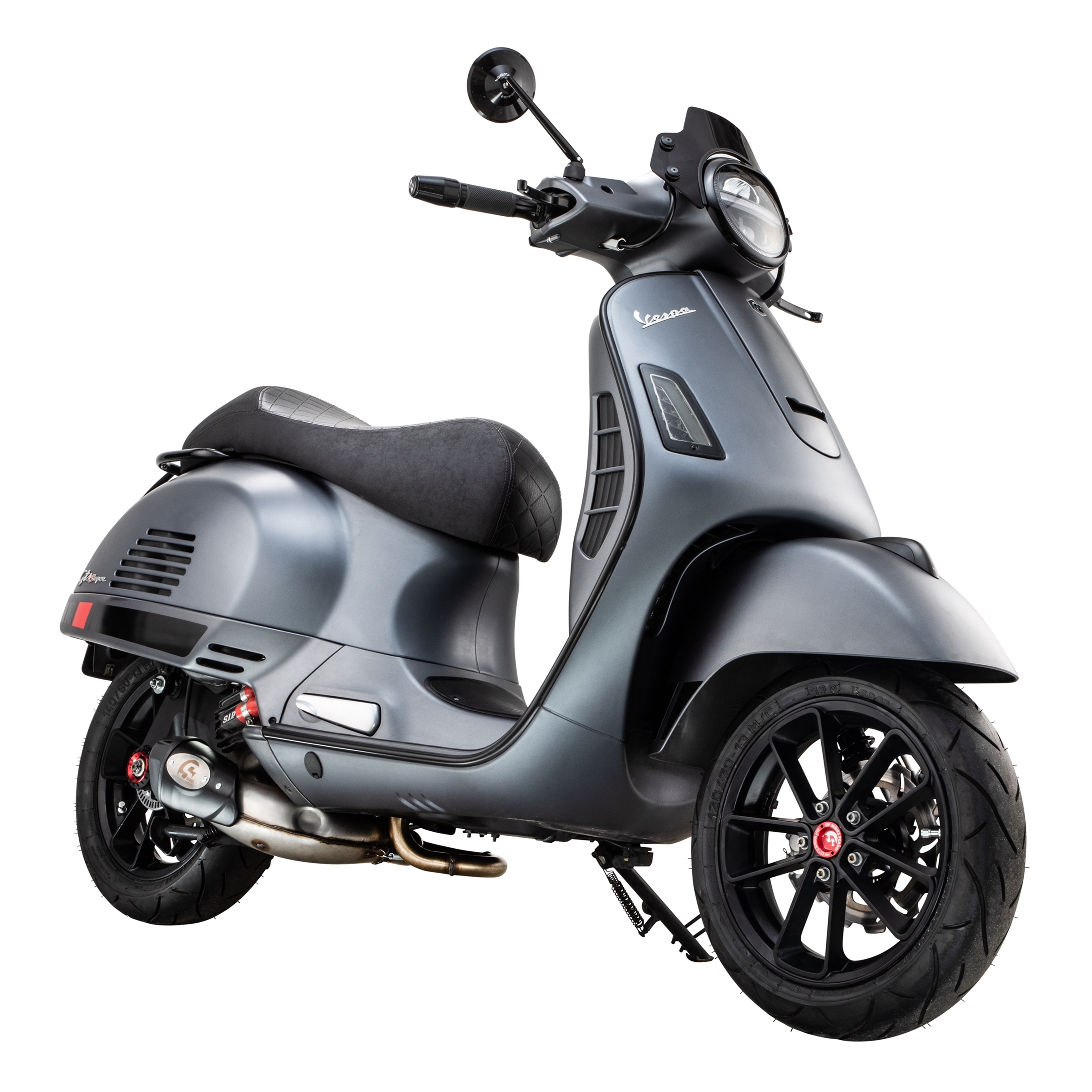 Rennauspuff für Vespa GTS/​GTS Super/​GTV/​GT 60 125-300ccm i.e., 4T, LC, Edelstahl
