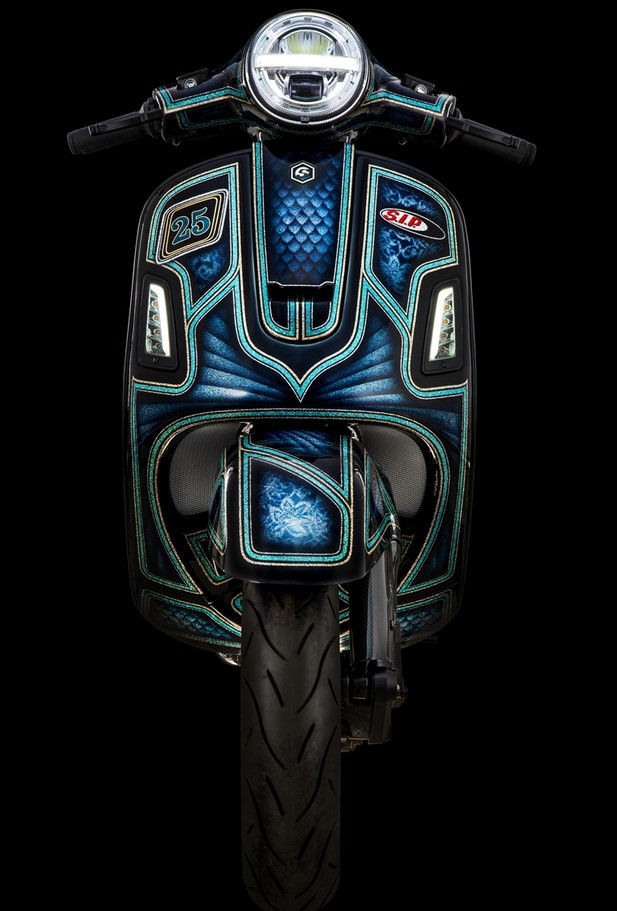 Kaskade für Vespa GTS/​GTS Super/​GTV/​GT 60/​GT/​GT L 125-300ccm (-'18), carbon-look