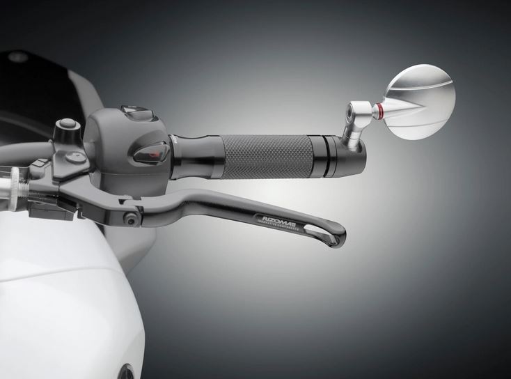 Lenkerendenspiegel RIZOMA "SPY-R" Ø 80 mm links oder rechts für Vespa, schwarz/silber