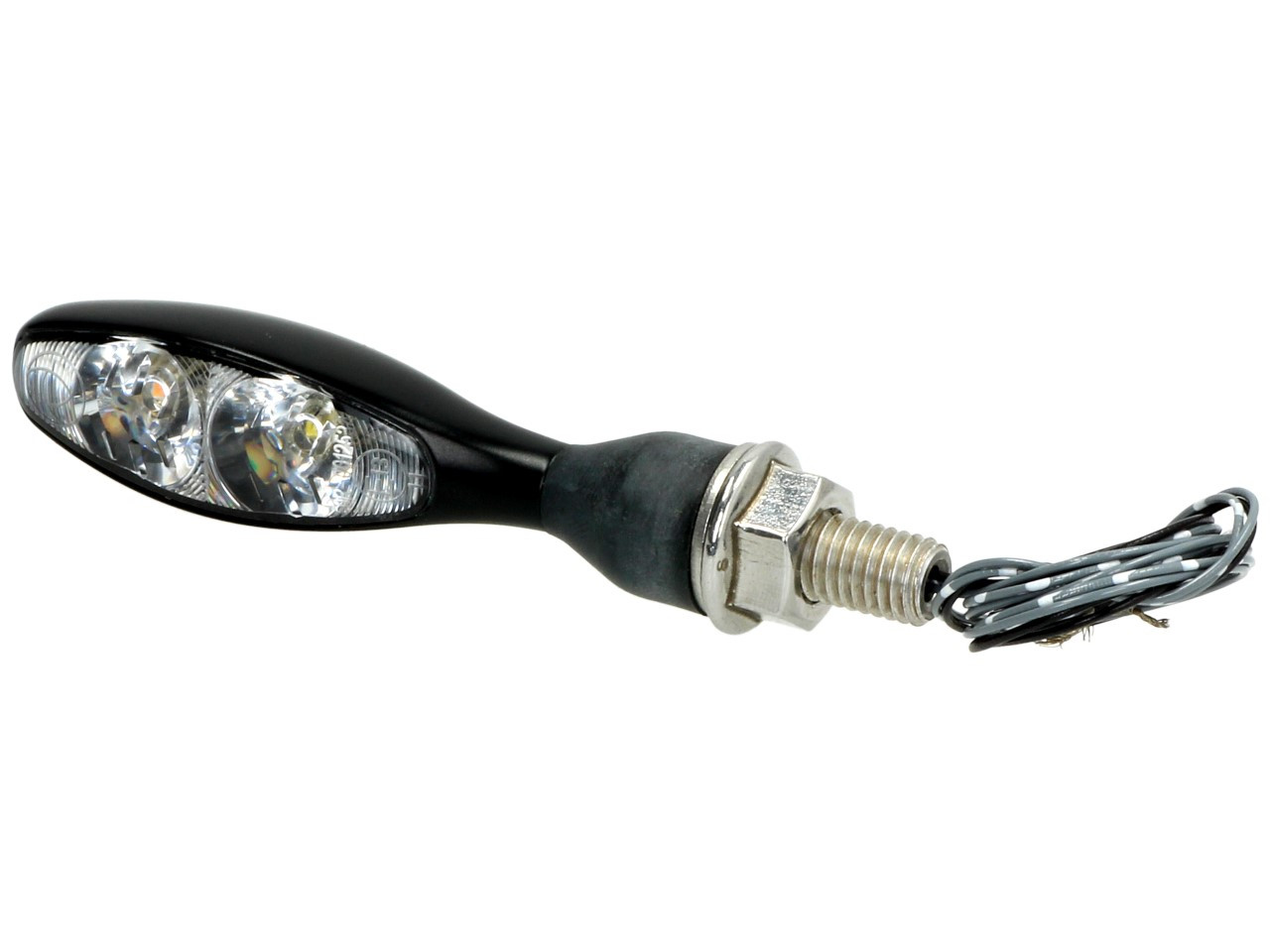 Kellermann Blinker mit Positionslicht, Micro 1000 PL, Stahl, LED, VL/VR, 12 V, schwarz seidenmatt