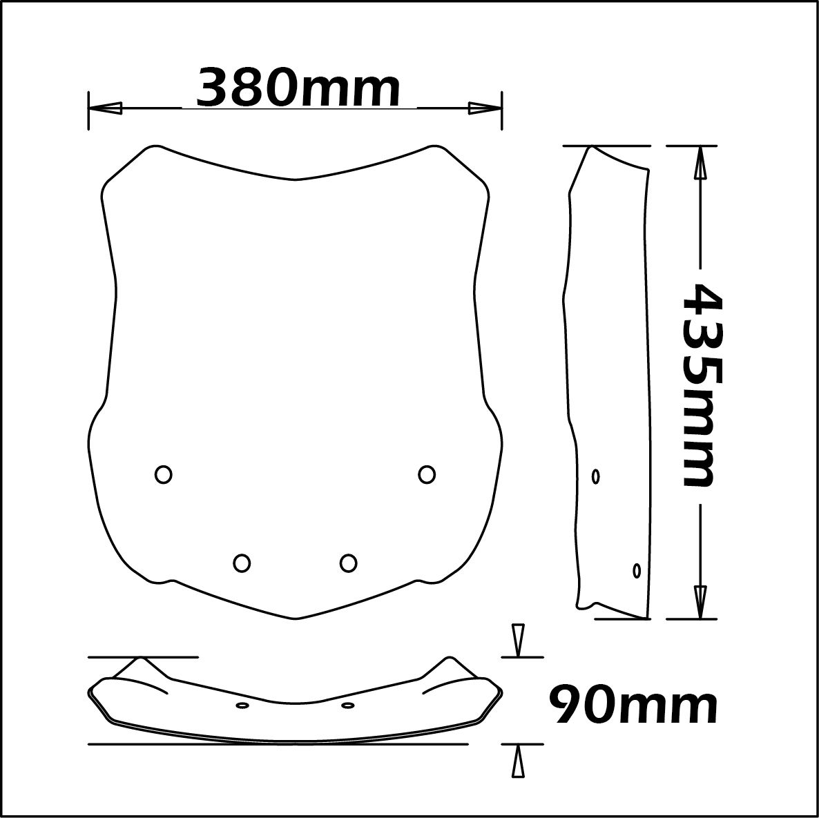 Mittlere Windschutzscheibe für BMW G 310 GS (17-24)