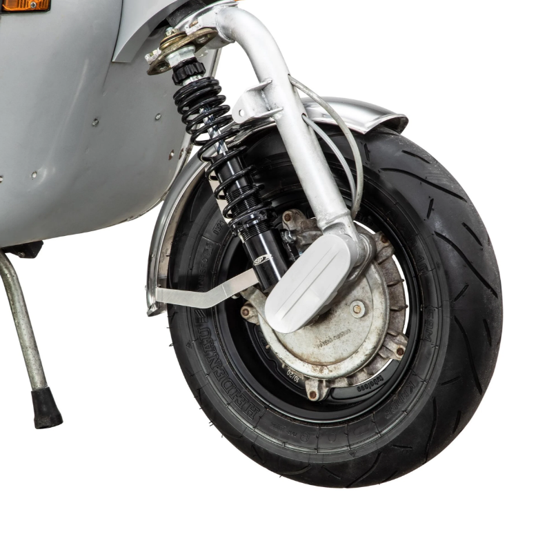 Kotflügel 2.0 Garelli für Vespa PX 80-200ccm, Edelstahl poliert, Halter Edelstahl