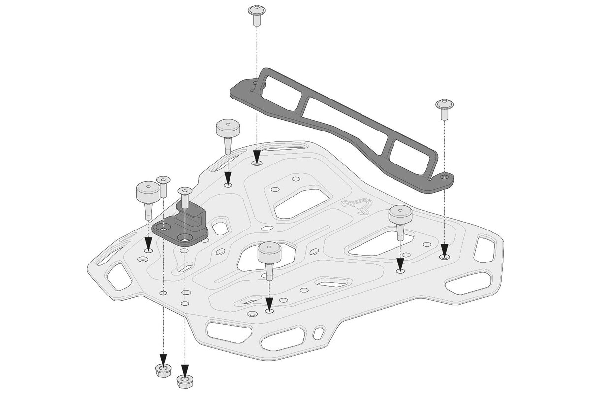 SW-Motech Adapterkit für ADVENTURE-RACK Gepäckträger für Shad Topcases