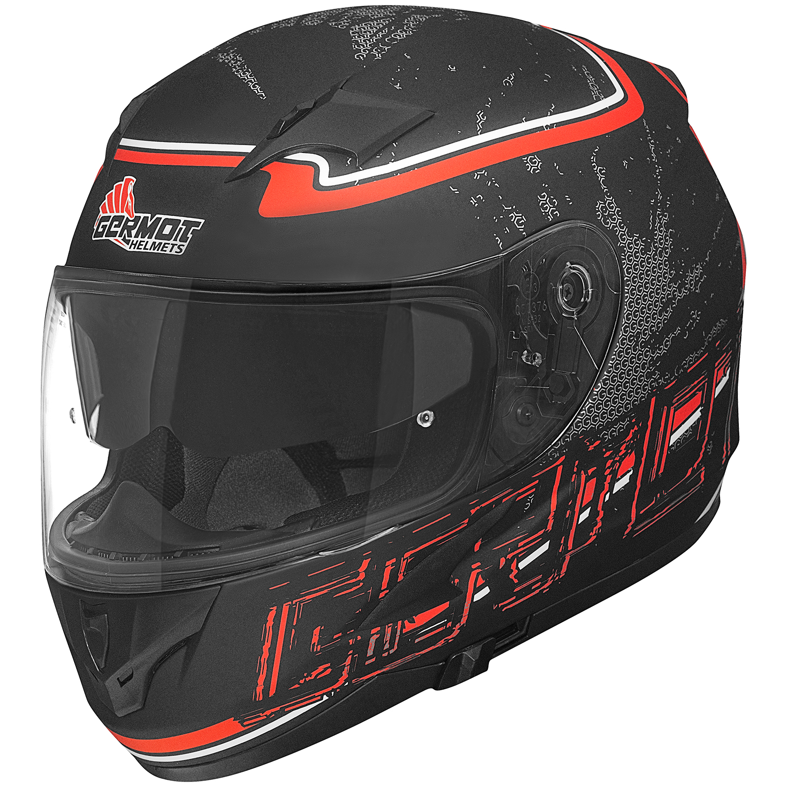 Germot Integralhelm GM 306, matt-schwarz/rot