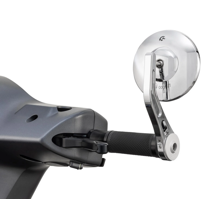 Lenkerendenspiegel für Vespa, links oder rechts, rund, chrom