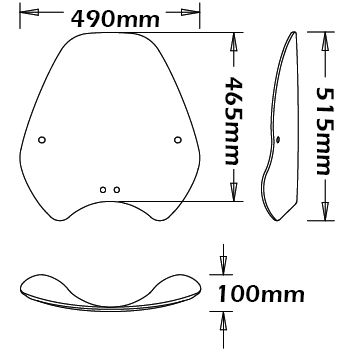 Mittlere Windschutzscheibe, neigbar für BMW R 850 R (03-07) /R 1150 R (99-06), klar