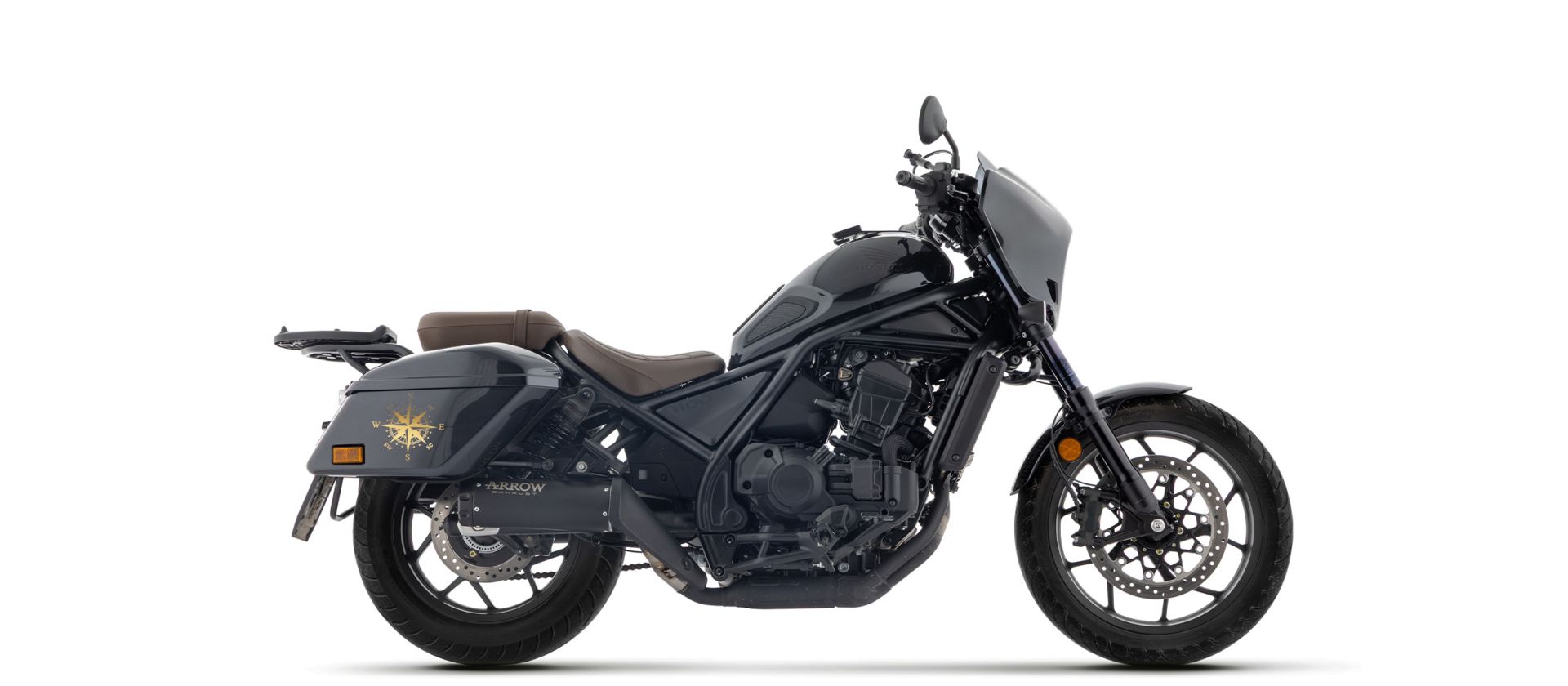 ARROW Auspuff REBEL DARK Sip-On mit Carbon-Endkappe für Honda CMX 1100 Rebel T (25-)