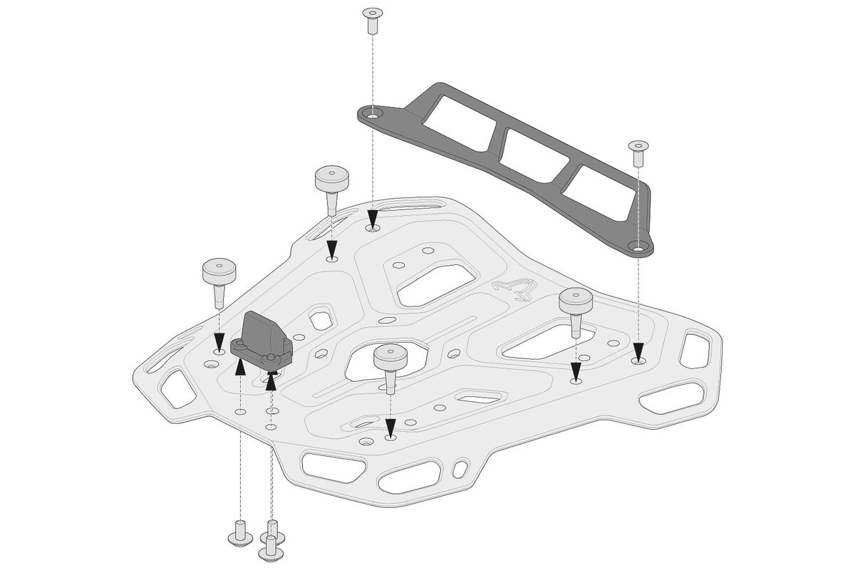 SW-Motech Adapterkit für ADVENTURE-RACK Gepäckträger für Givi/Kappa Monolock Topcases