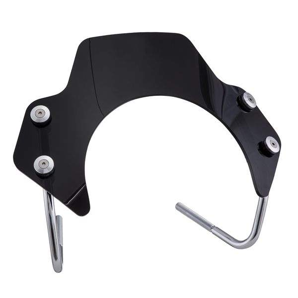 Flyscreen für Vespa Primavera 50-150ccm 2T/​4T, silberne Halter, schwarz getönt