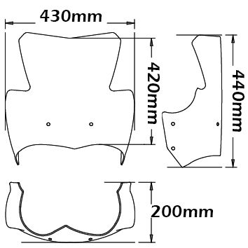 Hohe Windschutzscheibe Sport für BMW K 1200 R /K 1300 R, klar
