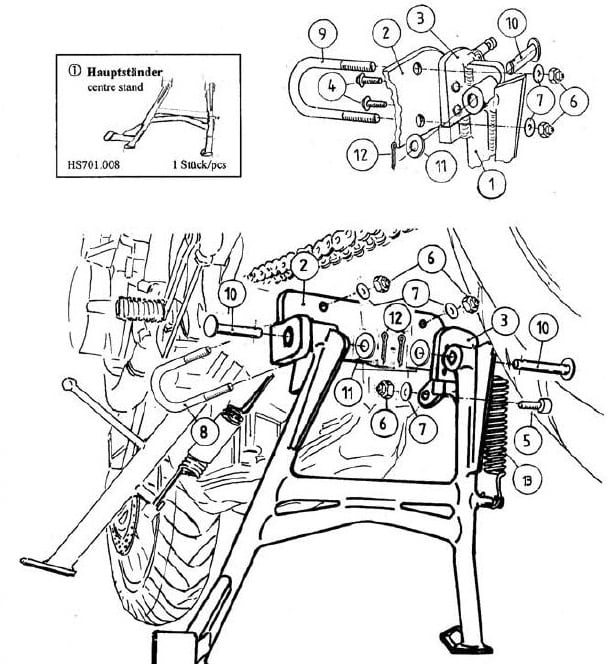 Hauptständer schwarz für Honda CB 600 F Hornet (03-06) Hepco & Becker