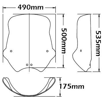 Sportliche Windschutzscheibe, neigbar - Höhe 500 mm für BMW R 1200 R (11-14)