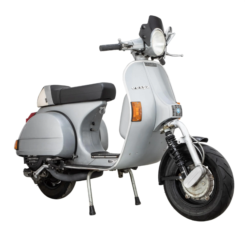 Kotflügel Garelli EVO II für Vespa PX 80-200ccm, Carbon, Halter schwarz
