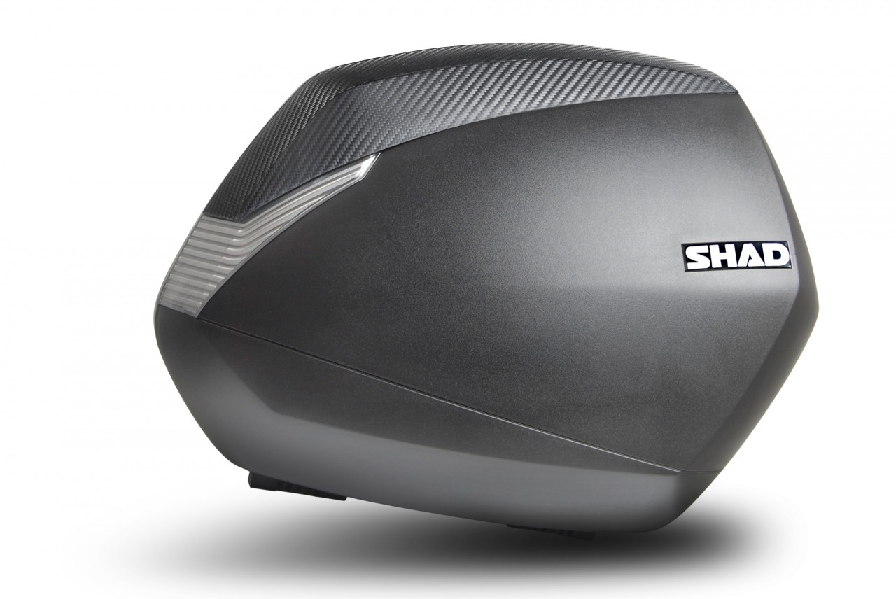 Shad Seitenkoffer Satz SH36, schwarz mit Carbon-Look Abdeckung, 36l