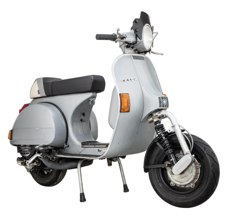 Kotflügel Garelli Race EVO II für Vespa PX 80-200ccm, Carbon, Halter schwarz