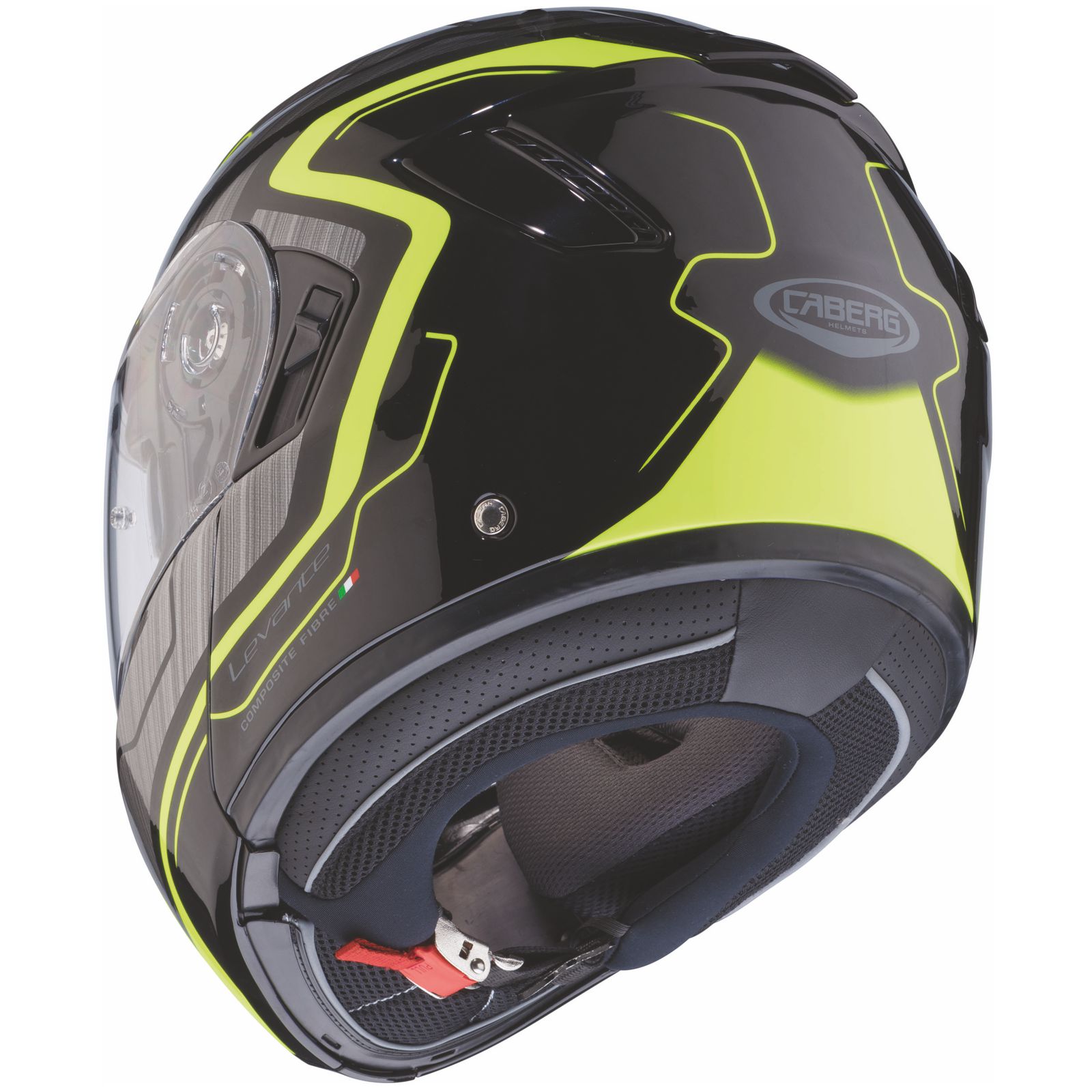 Caberg Helm Levo Flow, schwarz/grau-fluo-gelb