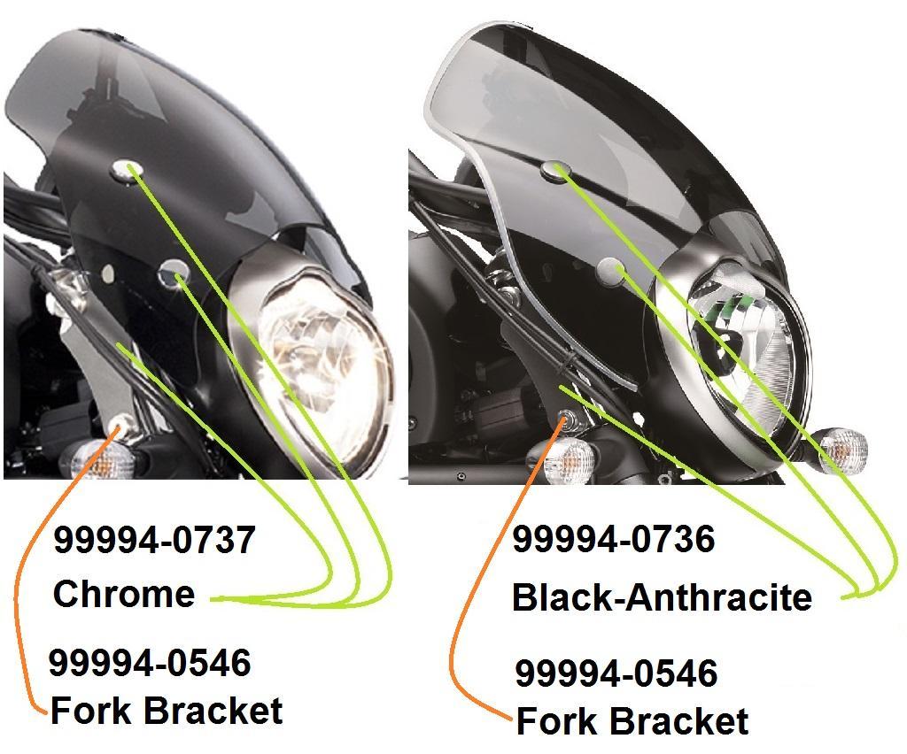 Gabelhalterung Quick Release für Windschild für Vulcan S (Bj.15-19) Original Kawasaki