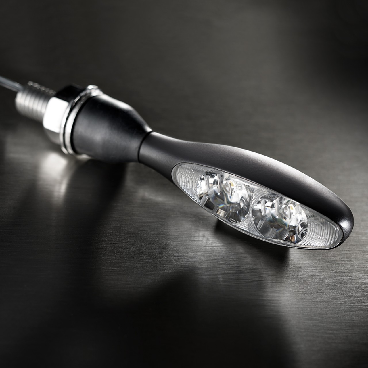 Kellermann Blinker, Micro 1000 Extreme, Stahl, LED, V/H,  L/R, 12 V, schwarz seidenmatt, M8x20