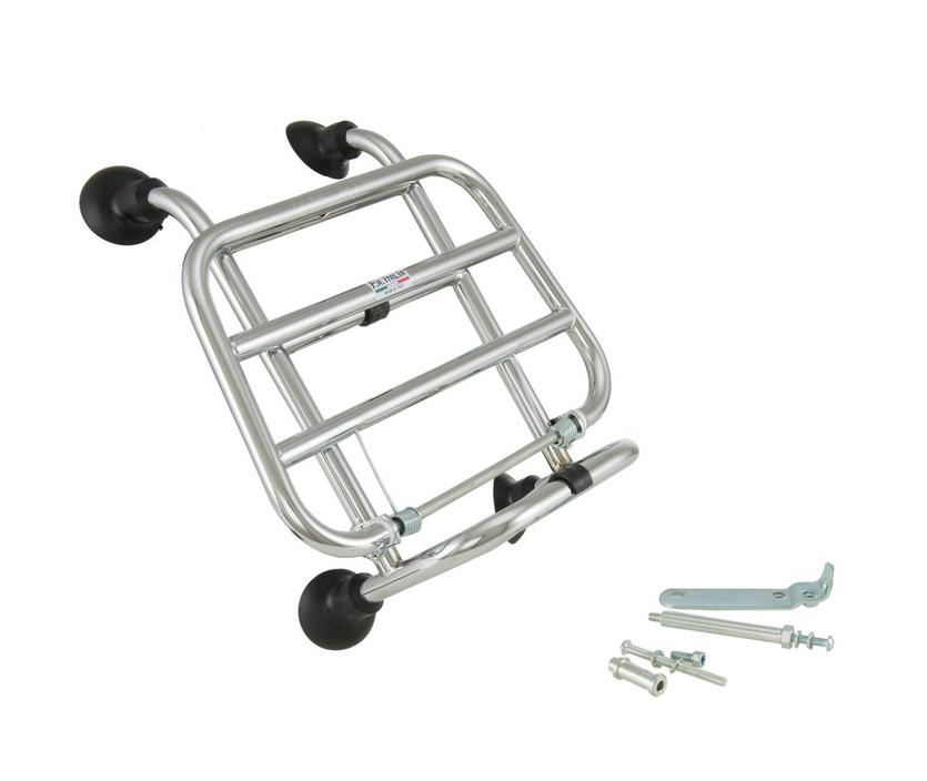 Gepäckträger vorne für Vespa Primavera /​Sprint /​Elettrica 50-150ccm, klappbar, chrom