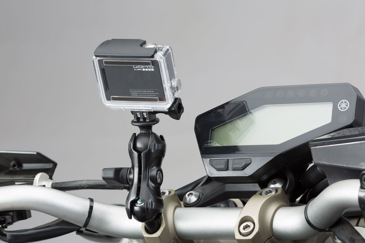 SW-Motech GoPro Kamera-Kit. Inkl. 1" Kugel, Klemmarm, mit GoPro-Aufnahme