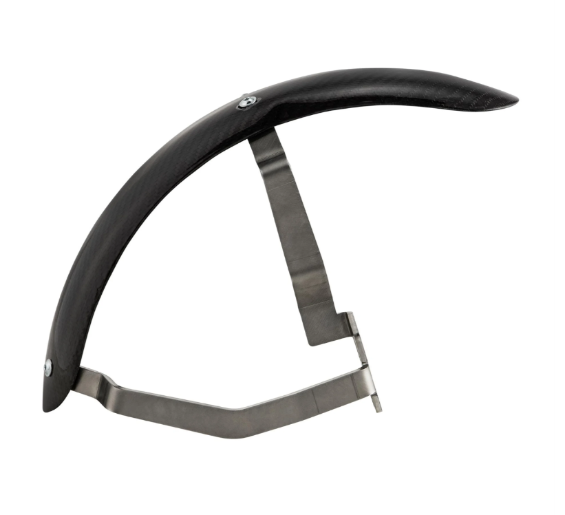 Kotflügel 2.0 Garelli Race EVO II für Vespa PX 80-200ccm, Carbon klar, Halter Edelstahl