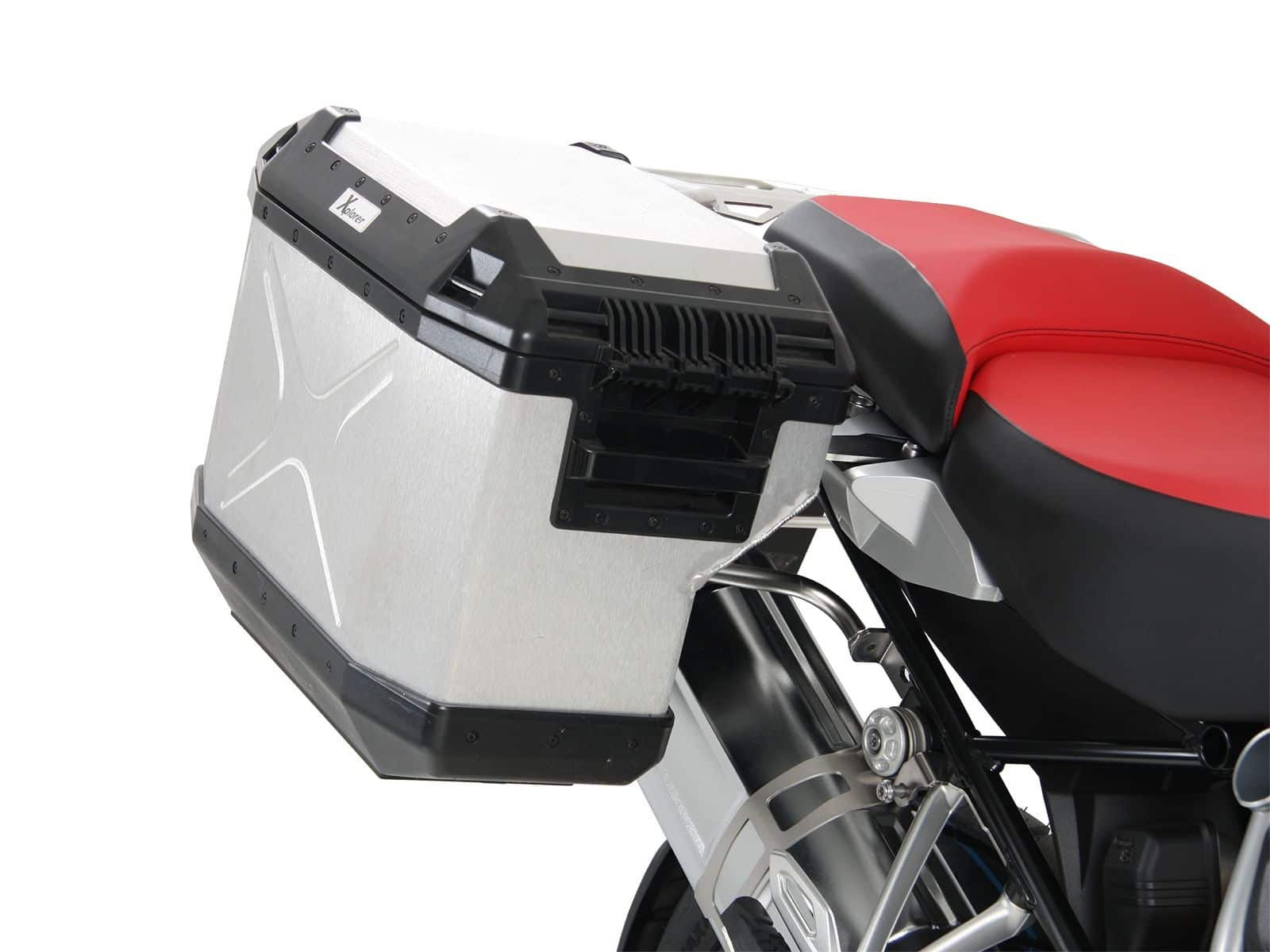 Kofferträgerset Cutout Träger inkl. Kofferset Xplorer Cutout silber für BMW R 1250 GS Adventure