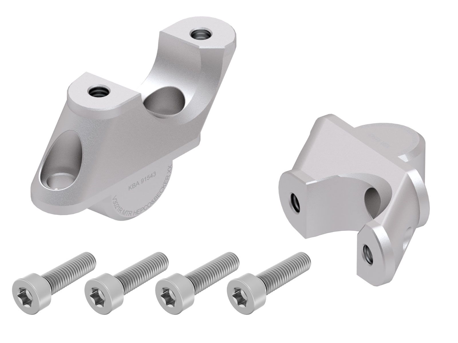 Lenkererhöhung H=30 mm mit Versatz 21 mm zurück silber für BMW R 1250 R (19-) Hepco & Becker