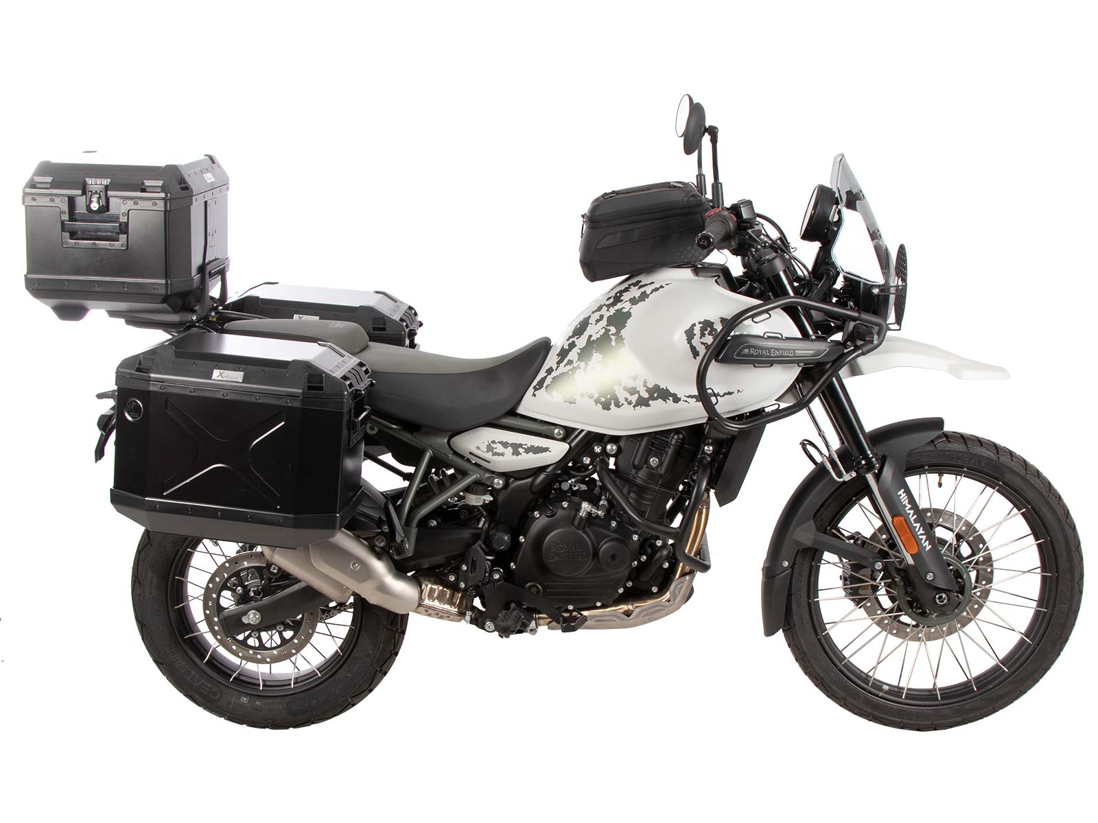 Alurack Topcaseträger schwarz auf Originalgepäckbrücke für Royal Enfield Himalayan 450 (24-)