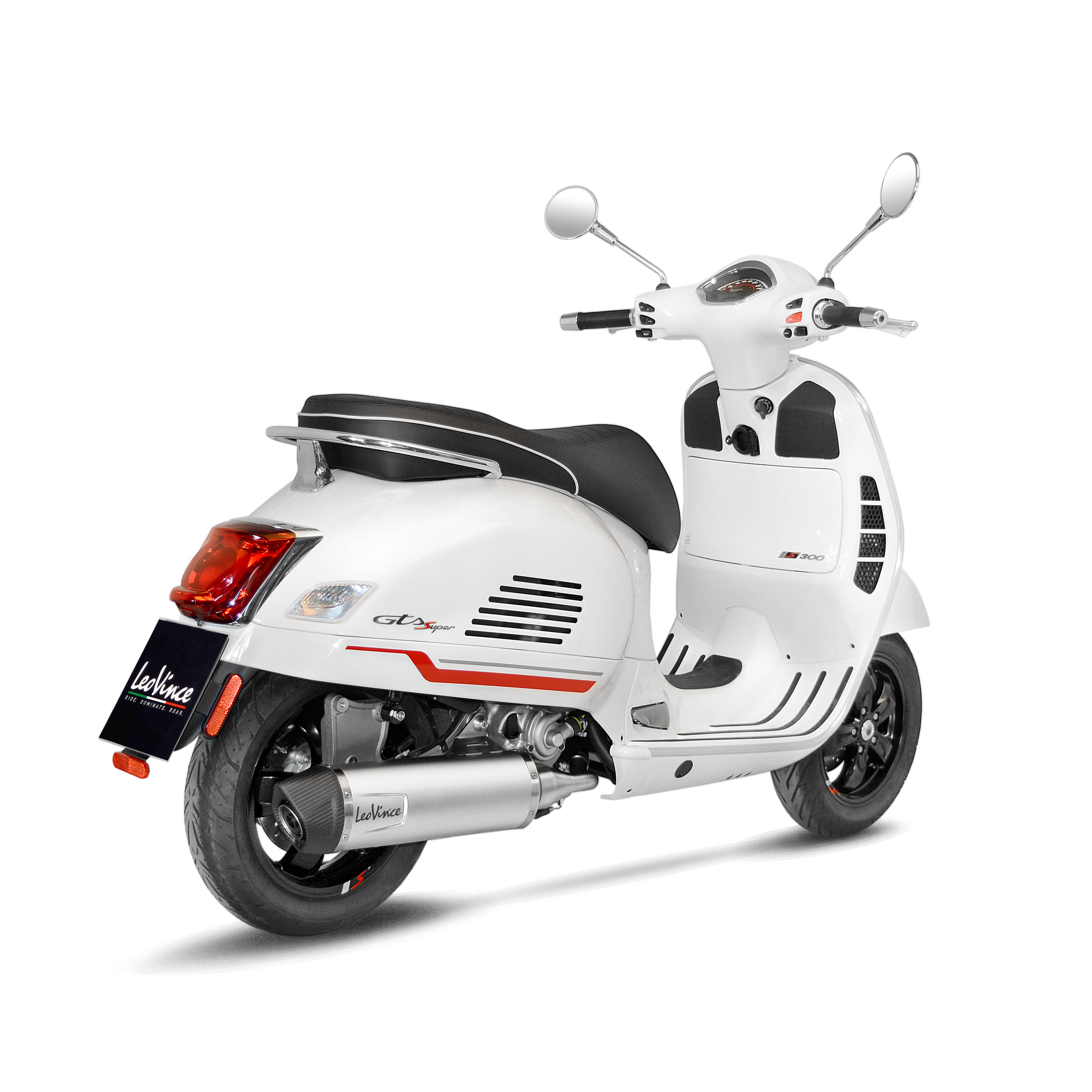 LeoVince Auspuffanlage LV One Evo, Edelstahl, silber, Komplettanlage, für Vespa 300 GTS Euro 5