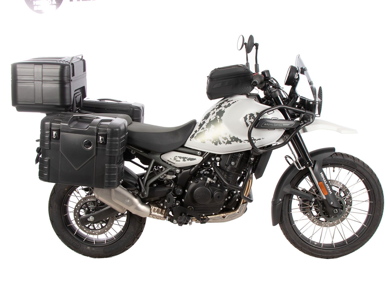 Alurack Topcaseträger schwarz auf Originalgepäckbrücke für Royal Enfield Himalayan 450 (24-)