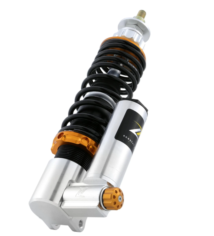 Stoßdämpfer vorne ZELIONI für Vespa ET2/​ET4/​LX/​LXV/​S 50-150ccm, silber/orange/schwarz