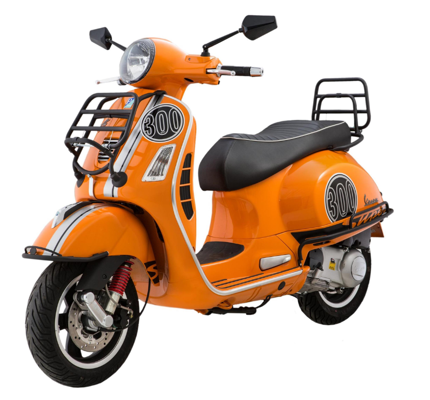 Gepäckträger vorne für Vespa GTS/​GTS Super/​GTV/​GT 60/​GT/​GT L 125-300ccm, klappbar, schwarz matt