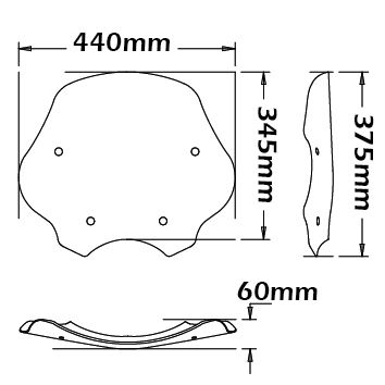 Niedrige Windschutzscheibe - Höhe 350 mm für BMW R 1200 R (06-10)