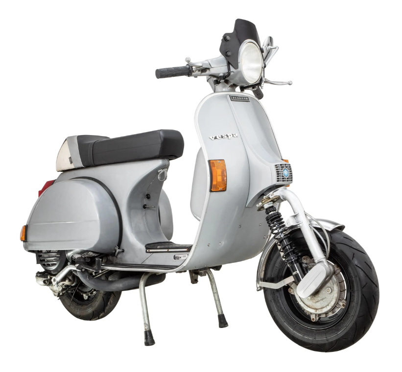 Kotflügel 2.0 Garelli für Vespa PX 80-200ccm, Edelstahl poliert, Halter Edelstahl