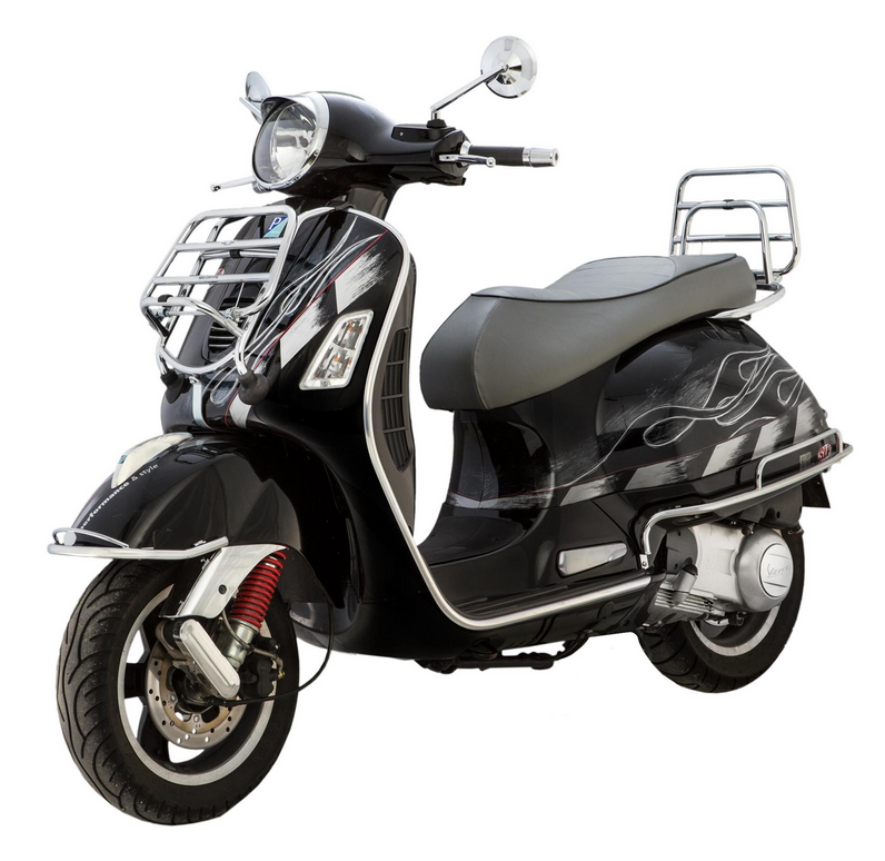 Gepäckträger hinten für Vespa GTS /​GTS Super /​GTV /​GT 60, 125-300ccm, klappbar, chrom