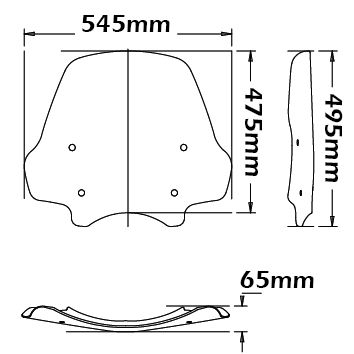 Mittlere Windschutzscheibe "Summer", neigbar - Höhe 475 mm für BMW R 1200 R (11-14)