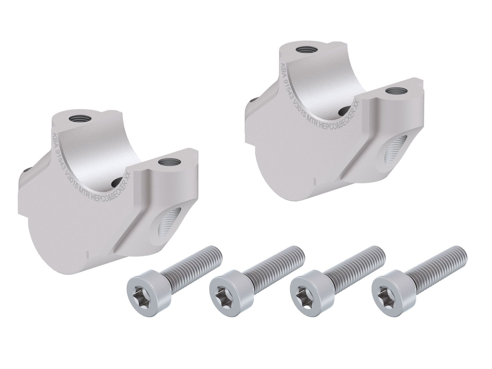 Lenkererhöhung H=30 mm mit Versatz 15 mm zurück silber für BMW R 1200 GS Adventure (06-08)