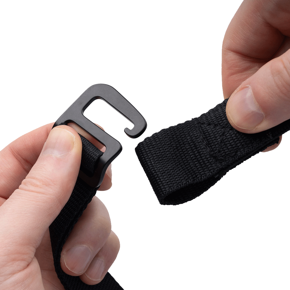 Atlas G-Hook, Spanngurtset 26mm x 2m, schwarz