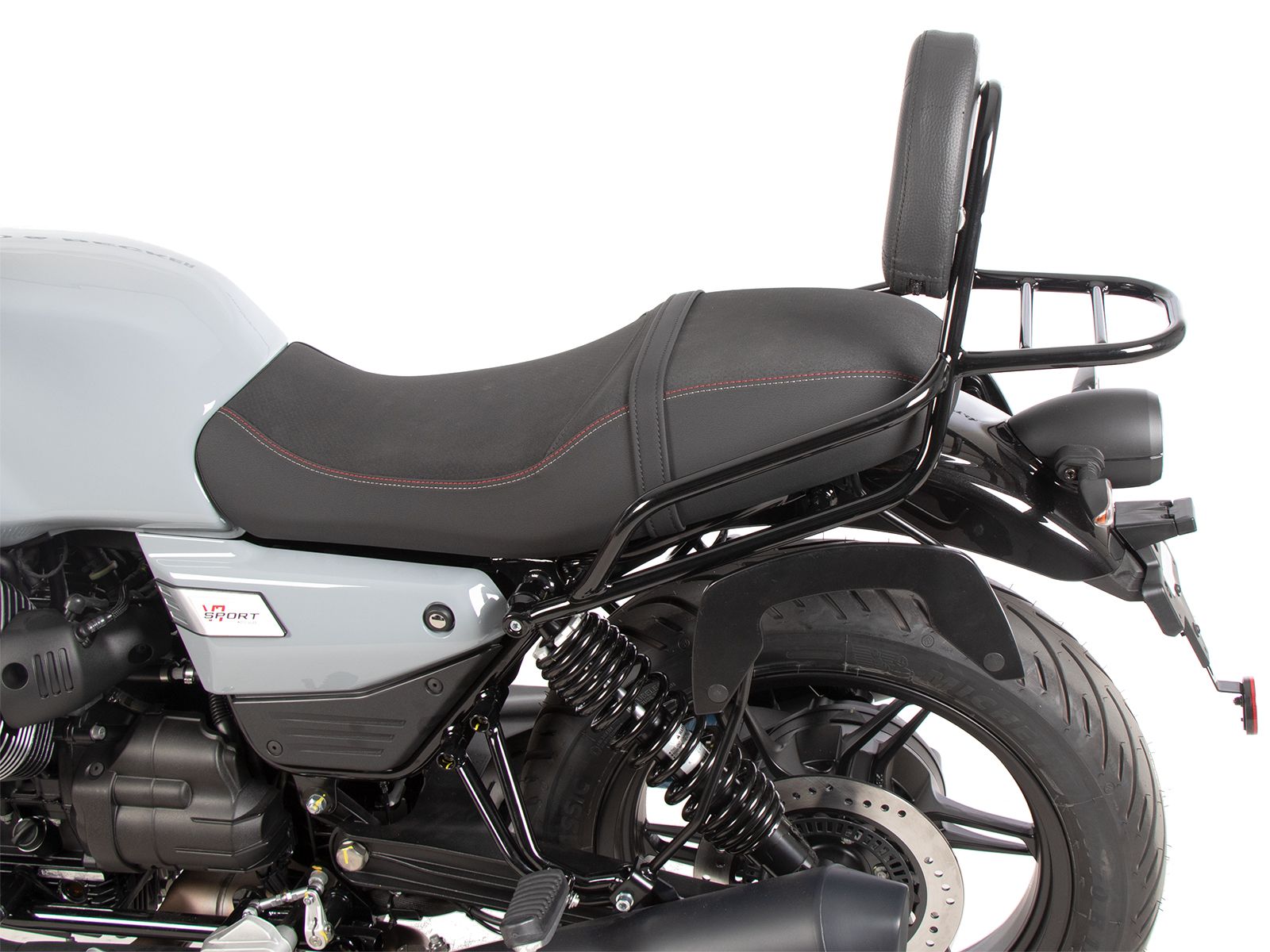 Sissybar mit Gepäckträger schwarz für Moto Guzzi V7 850 Sport (25-) Hepco & Becker