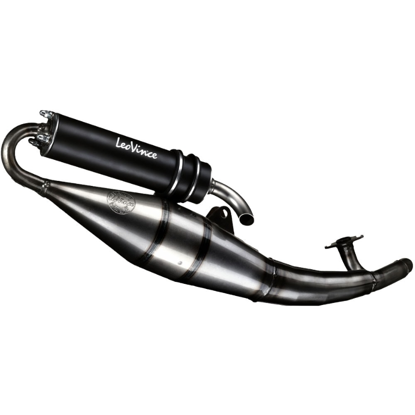 LeoVince Auspuffanlage Hand Made TT, Black Edition, Stahl, Full System für Aprilia / Piaggio