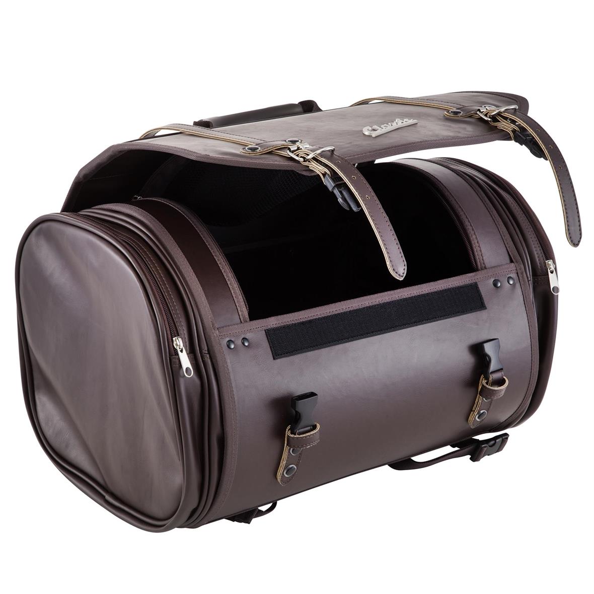 Tasche "Classic" groß für Gepäckträger für Vespa - dunkelbraun, Kunstleder