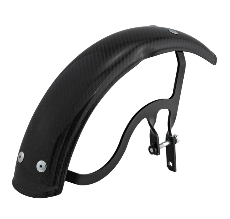 Kotflügel Garelli EVO II für Vespa PX 80-200ccm, Carbon, Halter schwarz