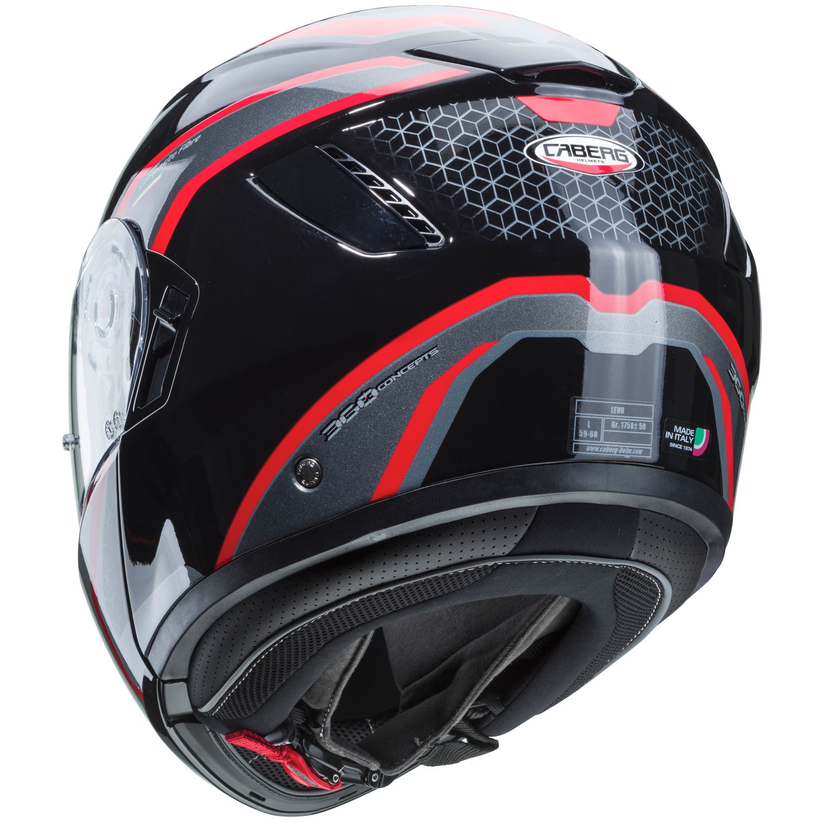 Caberg Helm Levo Sonar, schwarz/rot-anthrazit