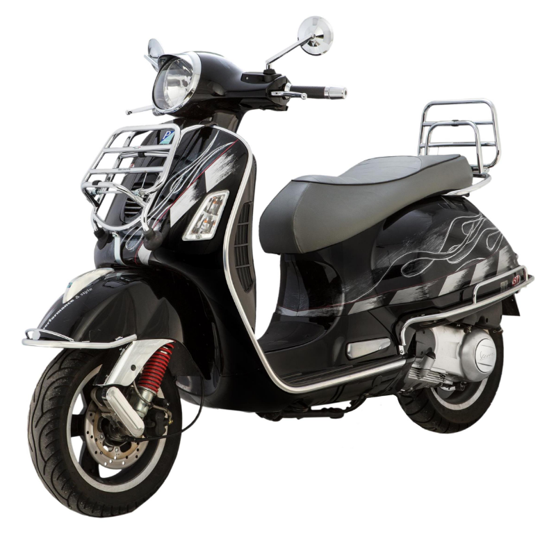 Gepäckträger vorne für Vespa GTS/​GTS Super/​GTV/​GT 60/​GT/​GT L 125-300ccm, klappbar, chrom