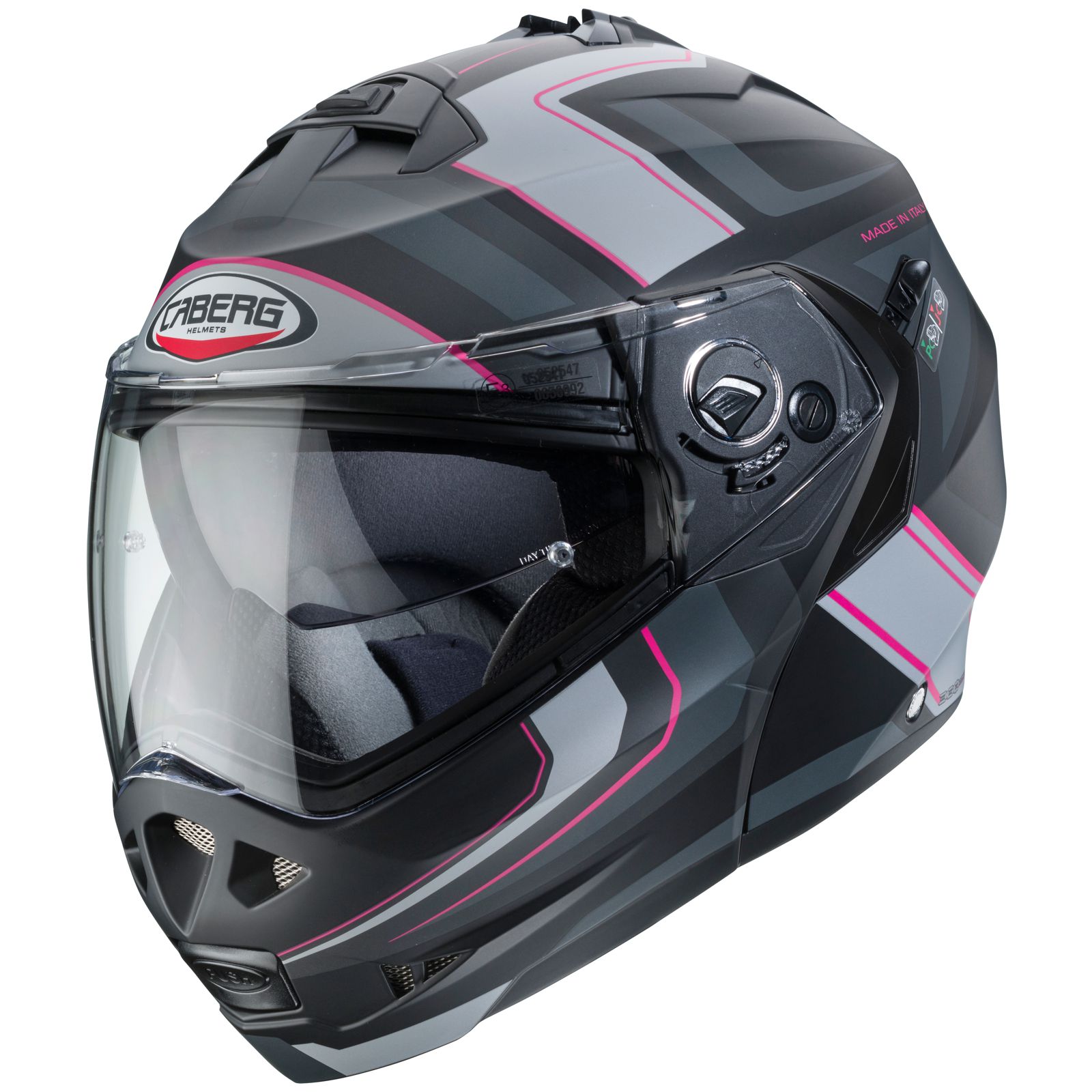 Caberg Helm Duke II Tour, matt-schwarz/anthrazit-Fuchsia