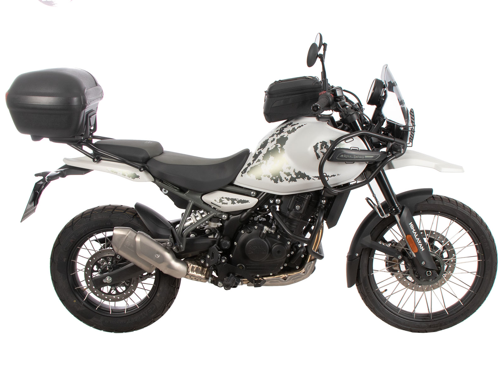 Alurack Topcaseträger schwarz auf Originalgepäckbrücke für Royal Enfield Himalayan 450 (24-)